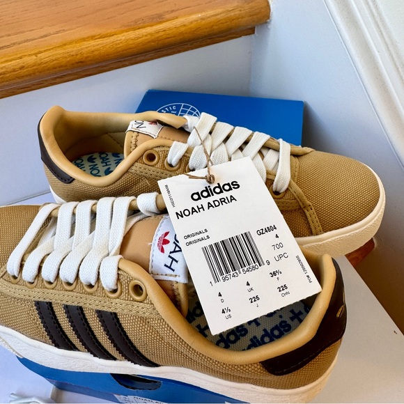NWT Adidas x Noah Adria Collab Sneakers in Golden Beige Tan Brown Shoes - Picture 11 of 13